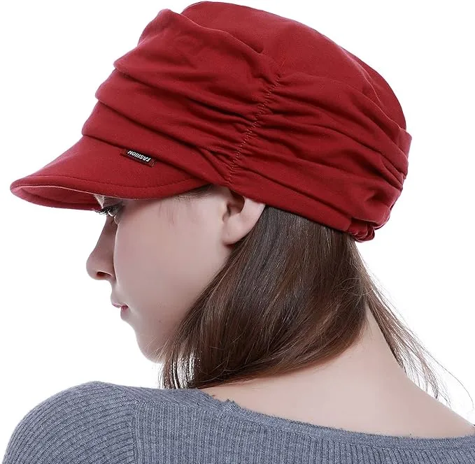 NEW HatsCity Fashion Hat Cap with Brim Visor for Woman Ladies, Best for Daily Use, Red, Retails $55
