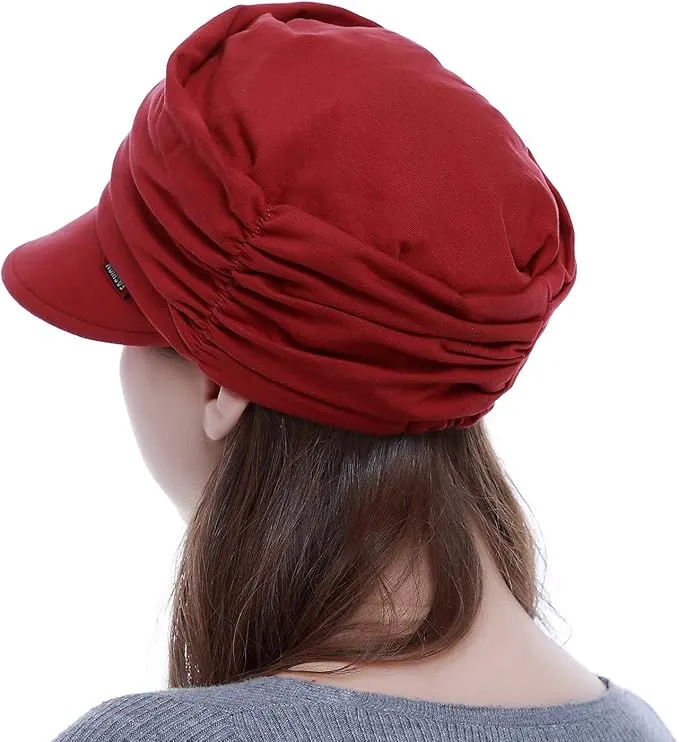NEW HatsCity Fashion Hat Cap with Brim Visor for Woman Ladies, Best for Daily Use, Red, Retails $55