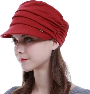 NEW HatsCity Fashion Hat Cap with Brim Visor for Woman Ladies, Best for Daily Use, Red, Retails $55