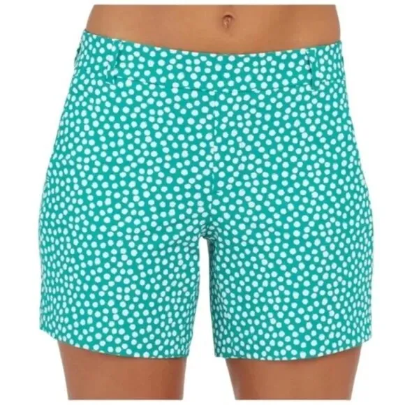 NEW Spanx Sunshine Shorts Kelly Green Polka Dot- golf