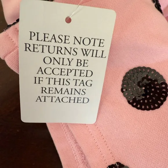NWT Queen Of Sparkles Pink &amp; Black Sequin Polka Dot Shorts Large L $120