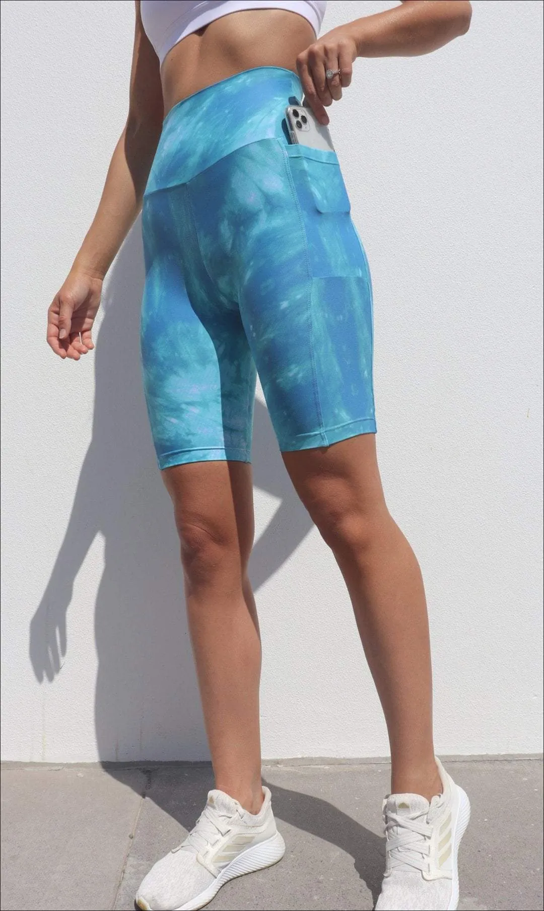 Ocean Tide Eco Biker Shorts with Pockets