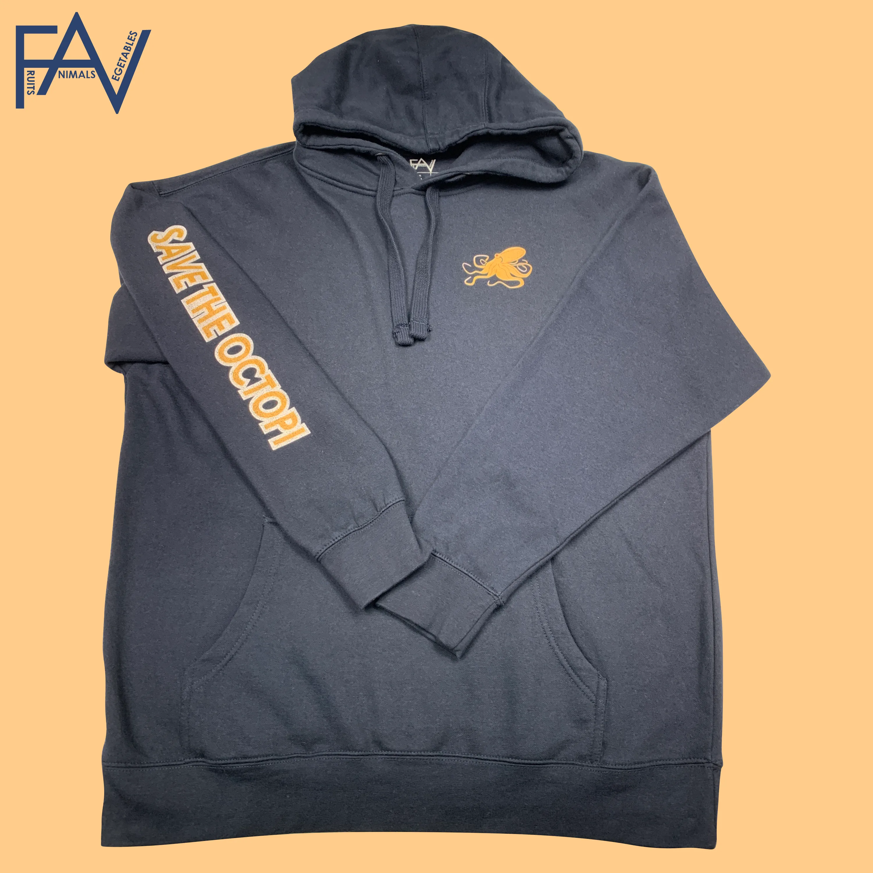 Octopus - Navy Mid-Weight Hoodie