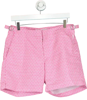 Orlebar Brown Pink Geometric Swim Shorts UK W31