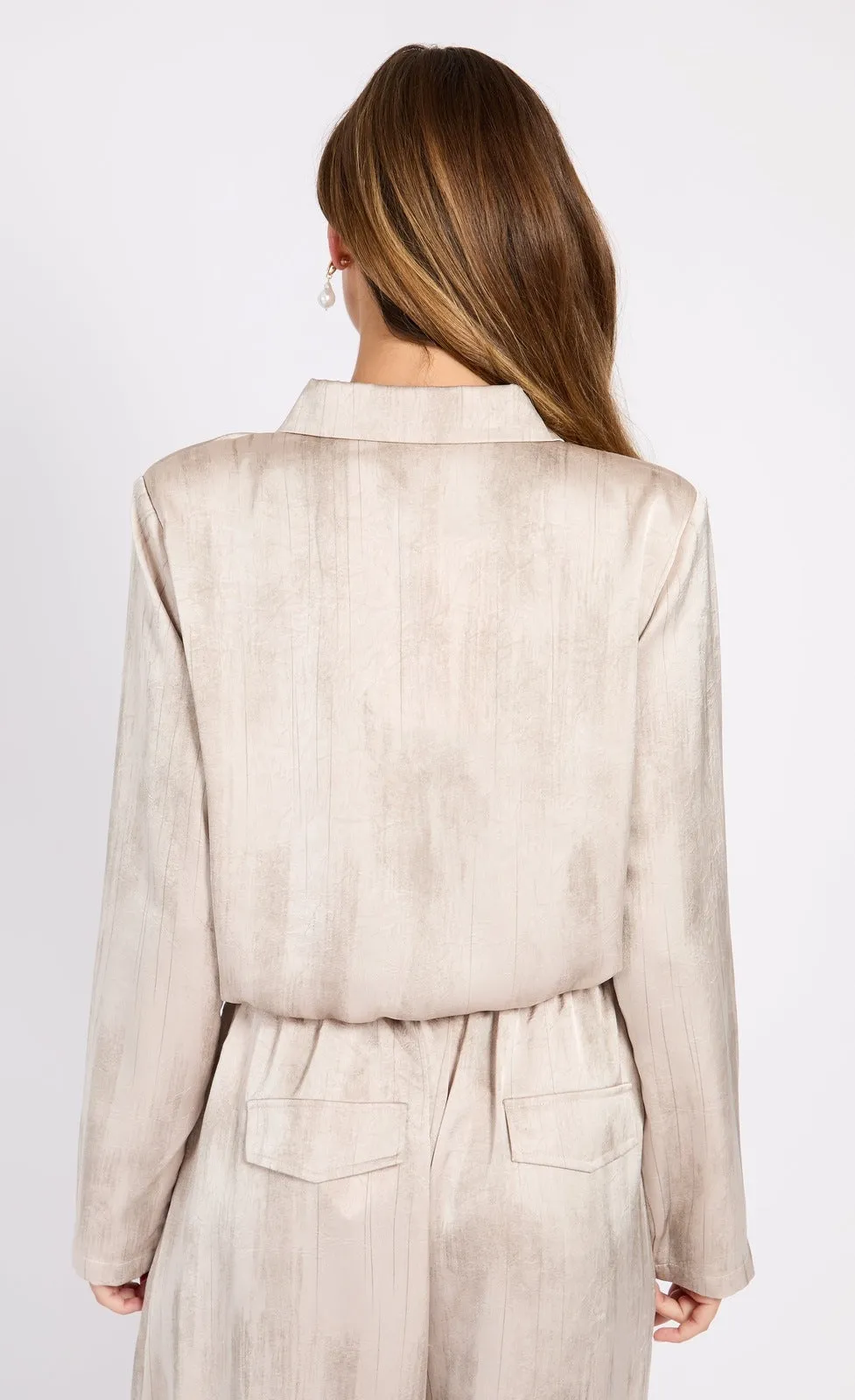 Oyster Satin Jacket - Mushroom