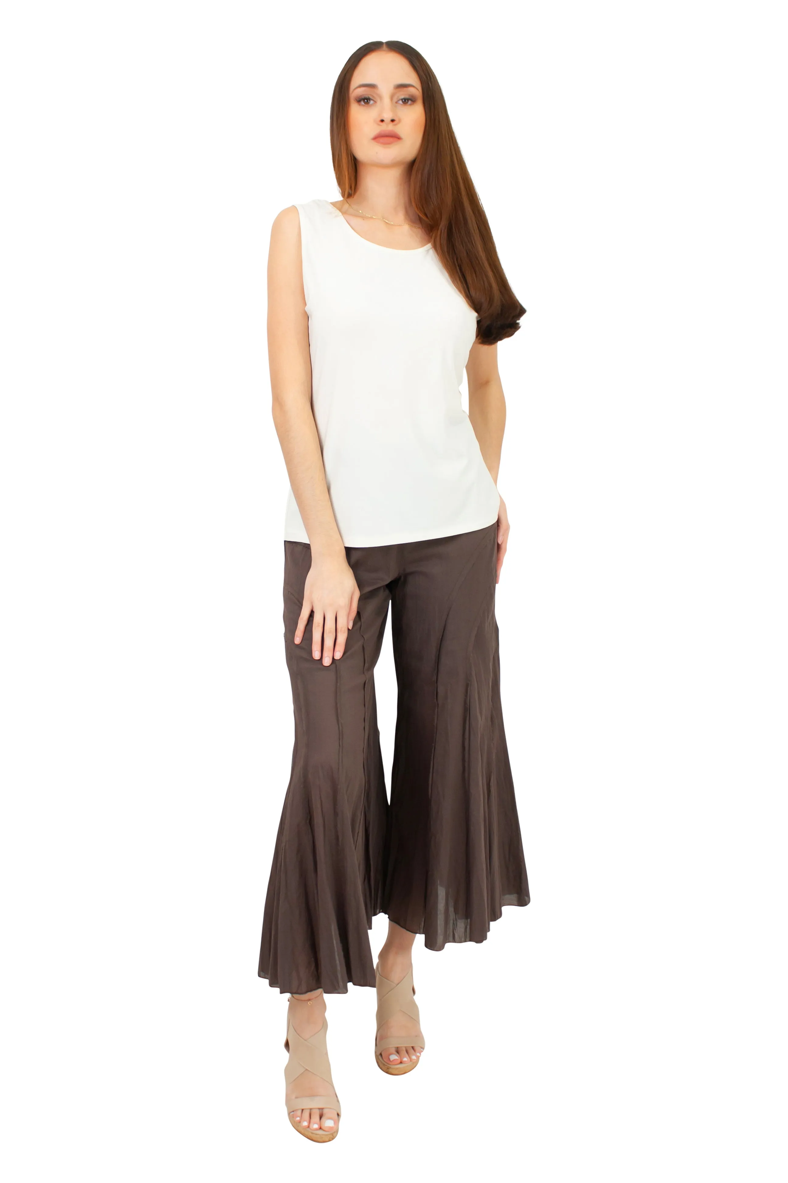 P-9018 Solid Pant in White