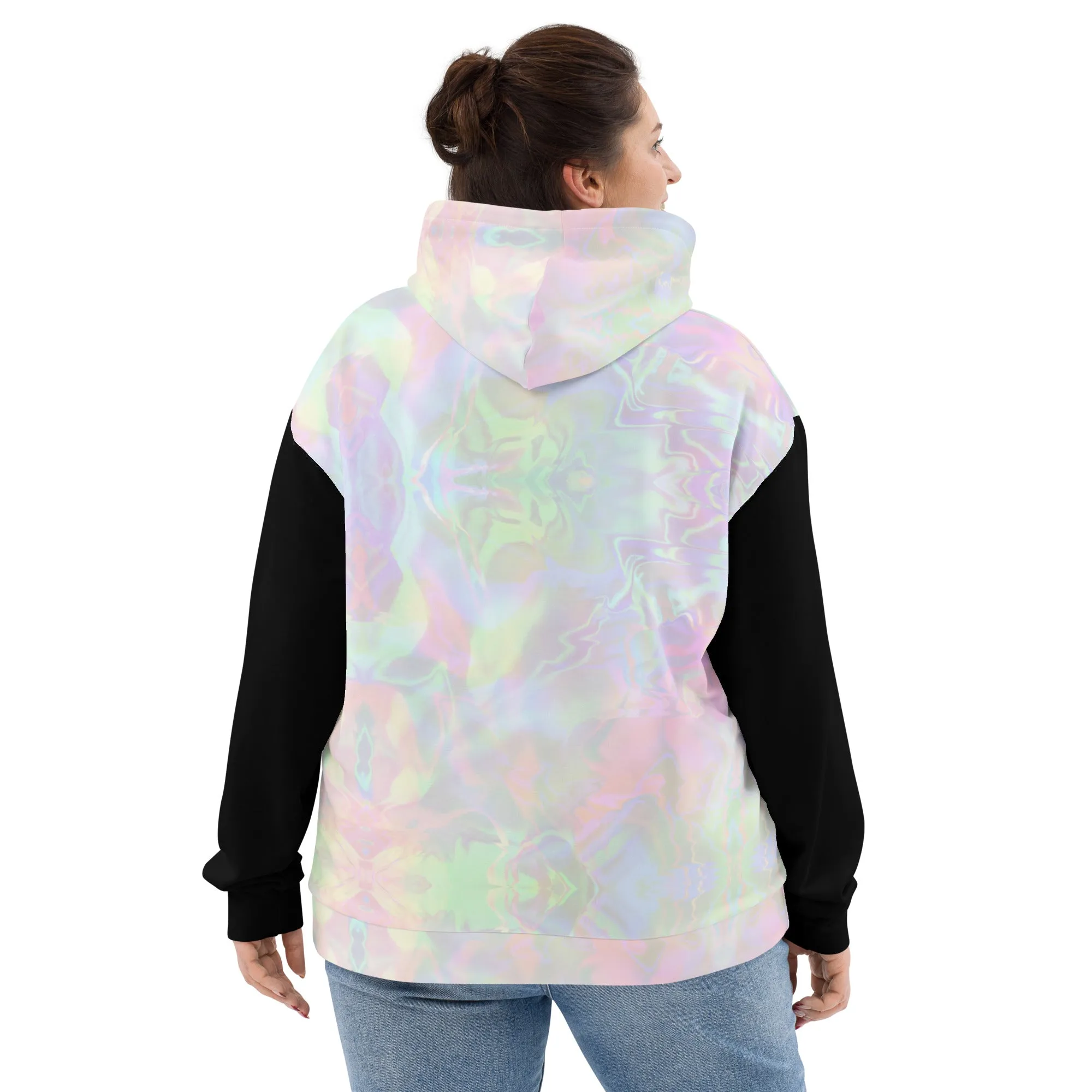 Pastel Aura Black Sleeve Eco Hoodie