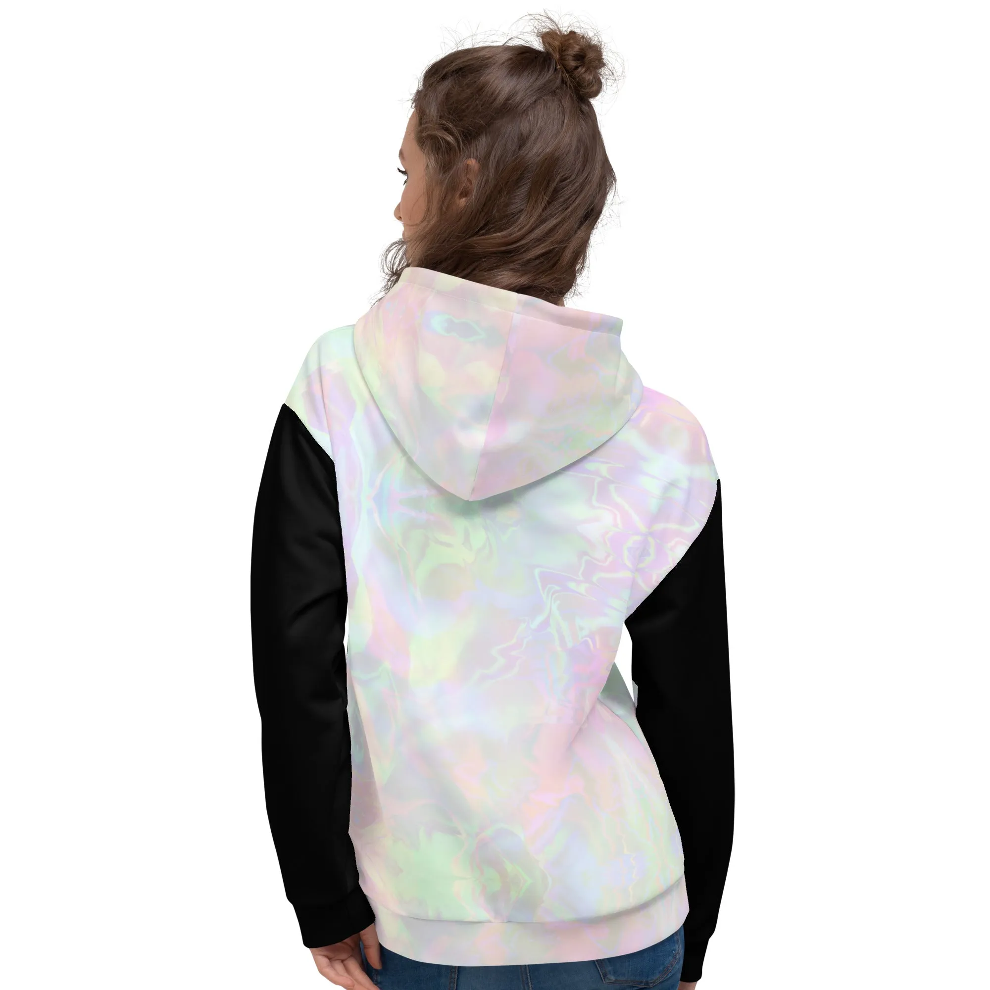 Pastel Aura Black Sleeve Eco Hoodie