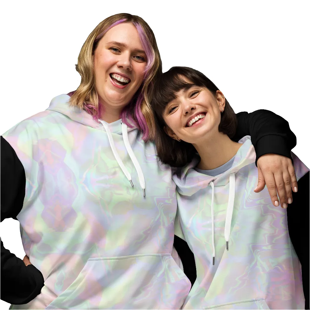 Pastel Aura Black Sleeve Eco Hoodie