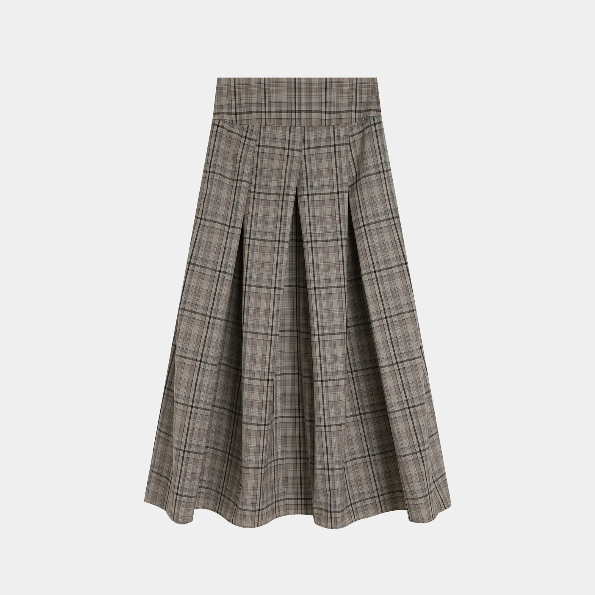 Plaid Double-Breasted Shirt and Skirt Set