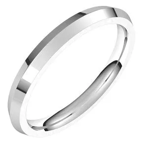 Platinum 2.5 mm Knife Edge Comfort Fit Band Size 6