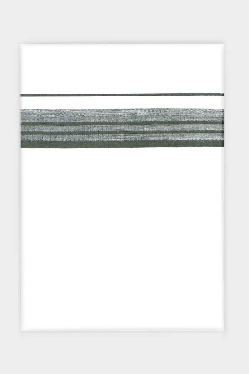 Pleasant Navya - Olive Green Smooth Cotton Double Layered Dhoti With Fancy Borders | Uathayam