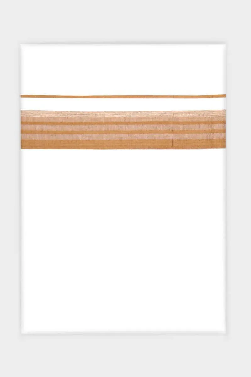 Pleasant Navya - Peach Brown Smooth Cotton Double Layered Dhoti With Fancy Borders | Uathayam