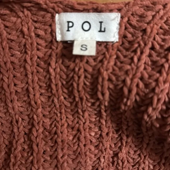 POL Brick Oversized Cropped Sleeve Pockets Solid Sweater Cardigan Size Small