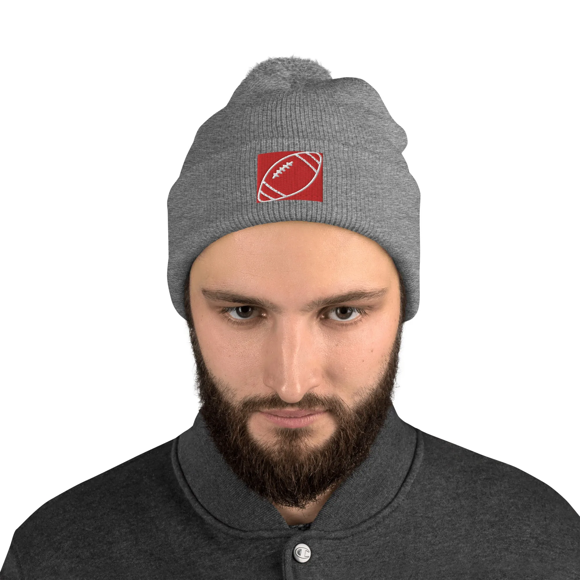 Pom-Pom Beanie, Form-Fitted Beanie Hat, Head-warming Hat, Gift