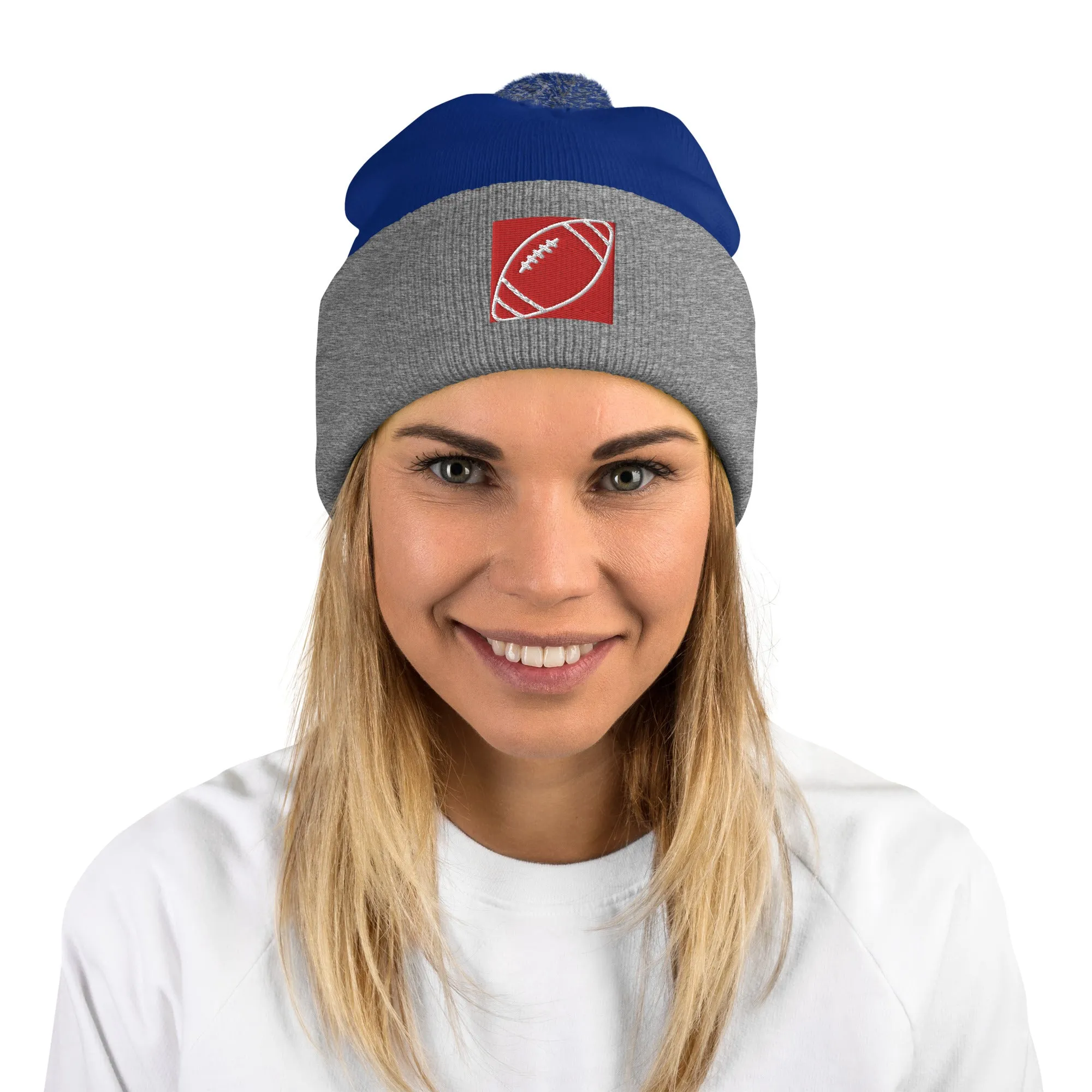 Pom-Pom Beanie, Form-Fitted Beanie Hat, Head-warming Hat, Gift