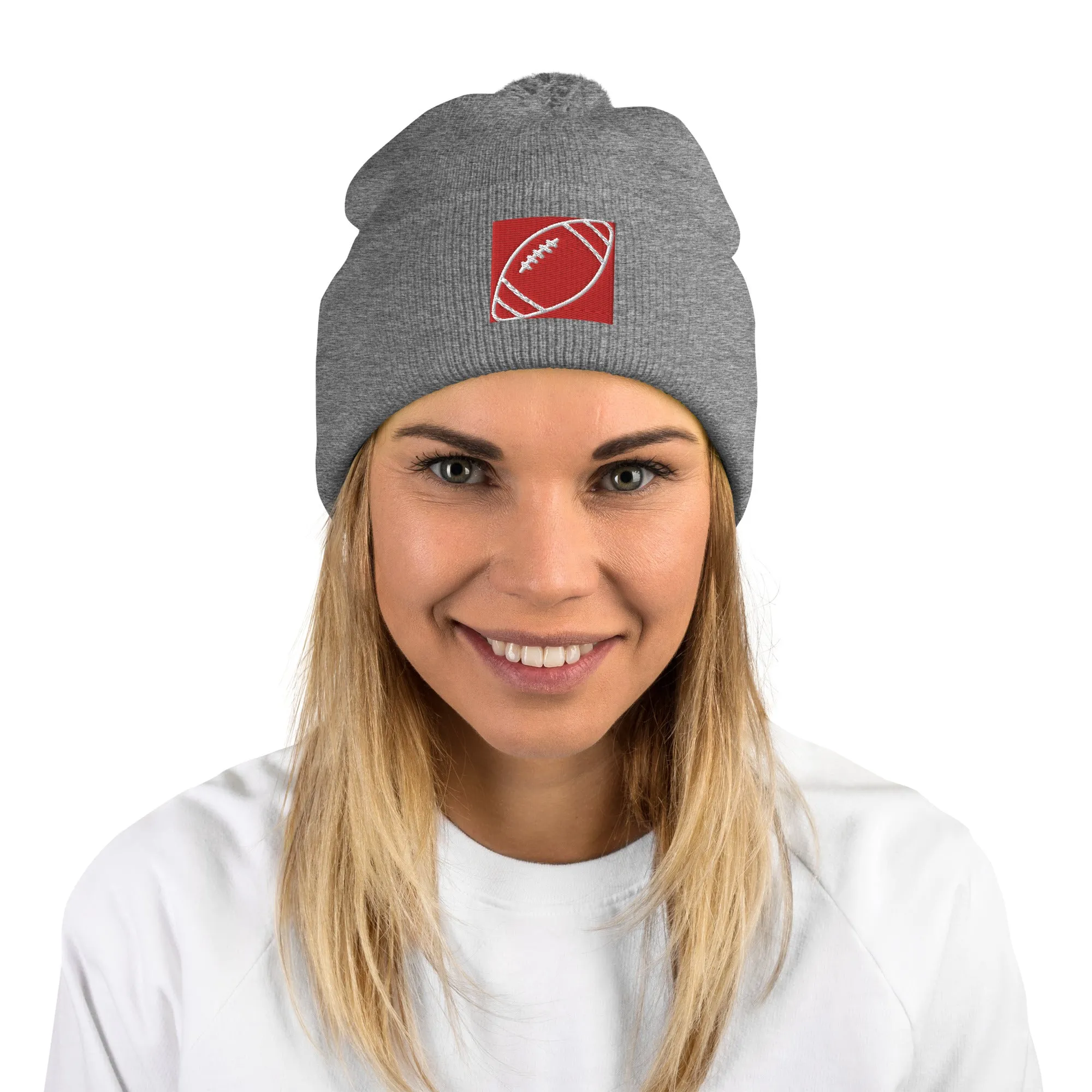 Pom-Pom Beanie, Form-Fitted Beanie Hat, Head-warming Hat, Gift