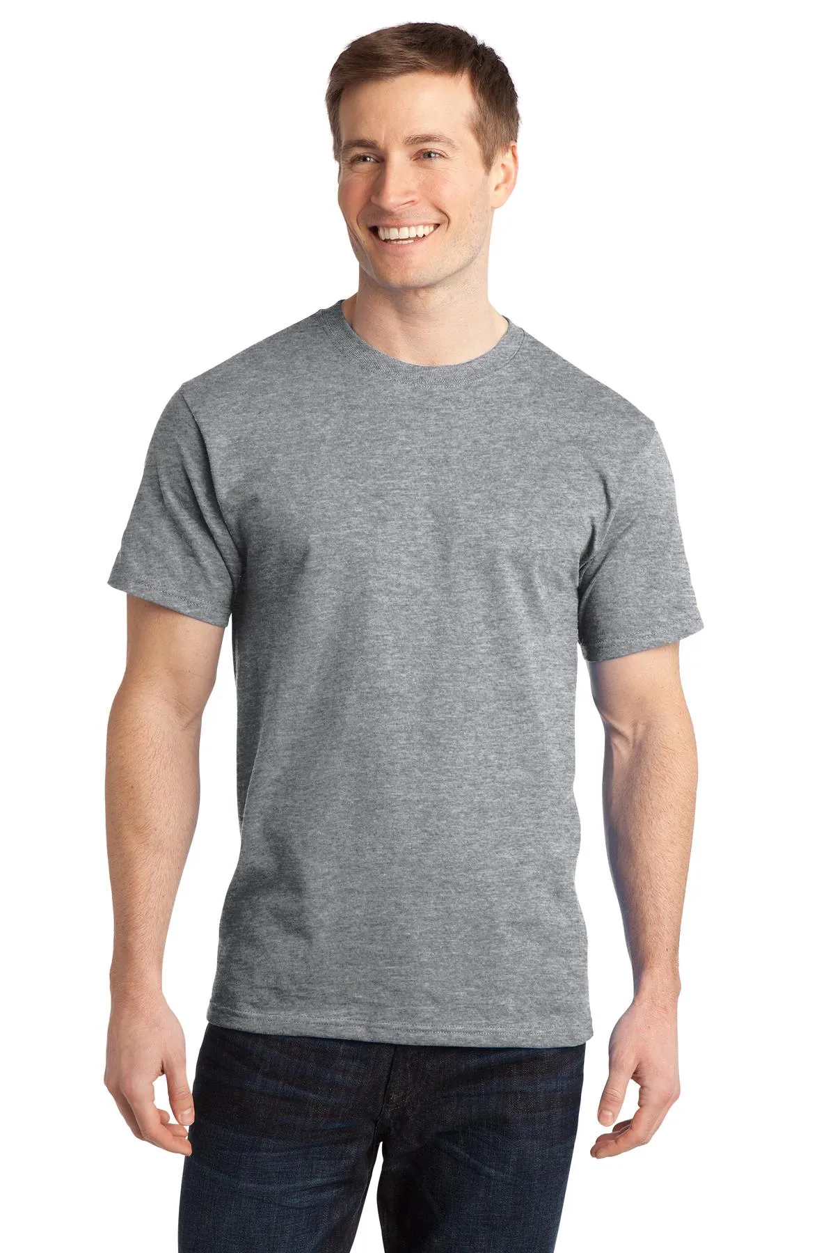 Port & Company Ring Spun Cotton Tee. PC150 Athletic Heather