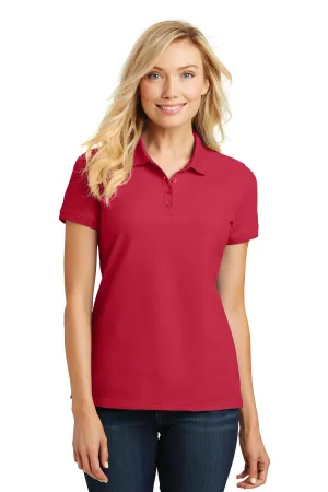 Port Authority Women's Core Classic Pique Polo. L100 Rich Red