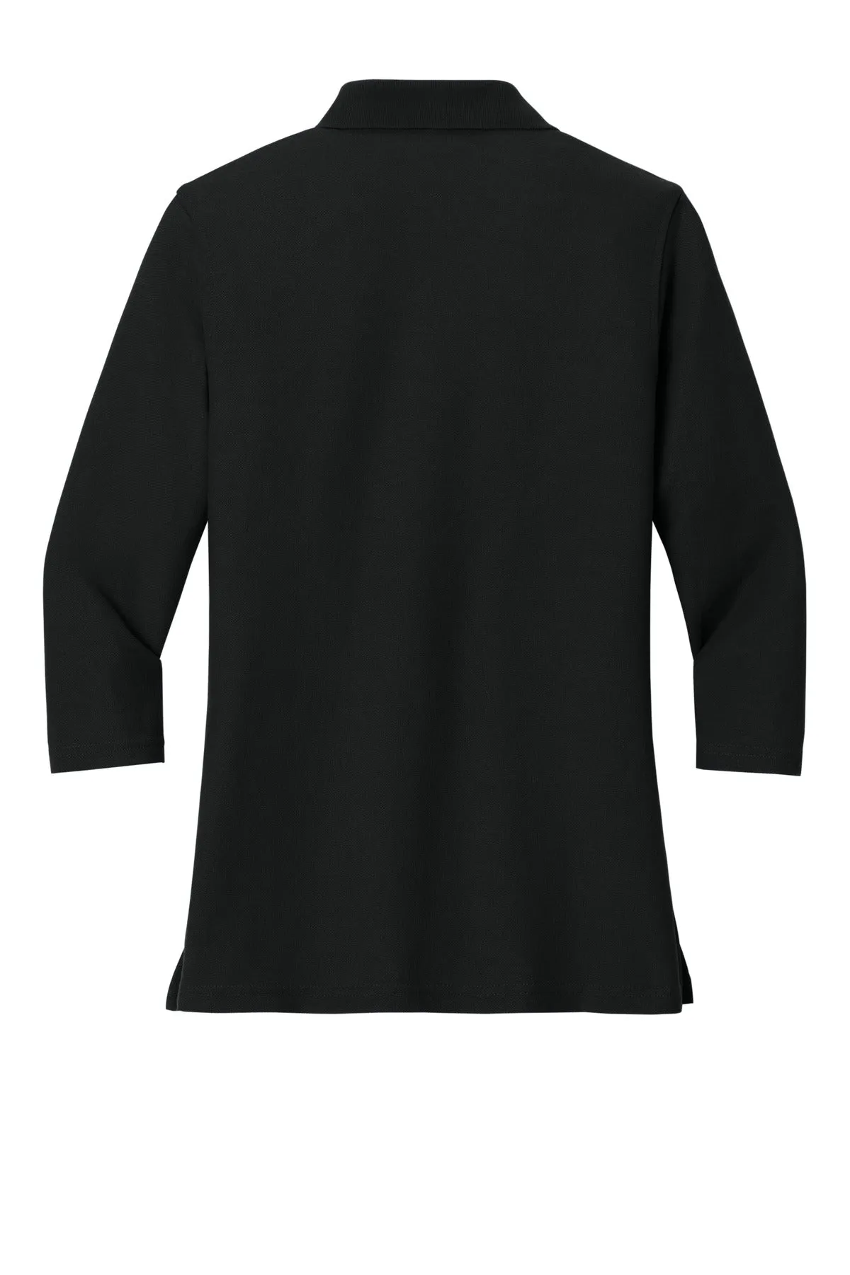 Port Authority Women's Silk Touch 3/4-Sleeve Polo. L562 Black