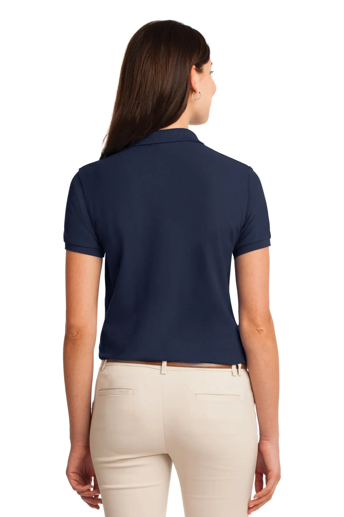 Port Authority Women's Silk Touch Polo.  L500 Navy