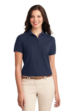 Port Authority Women's Silk Touch Polo.  L500 Navy