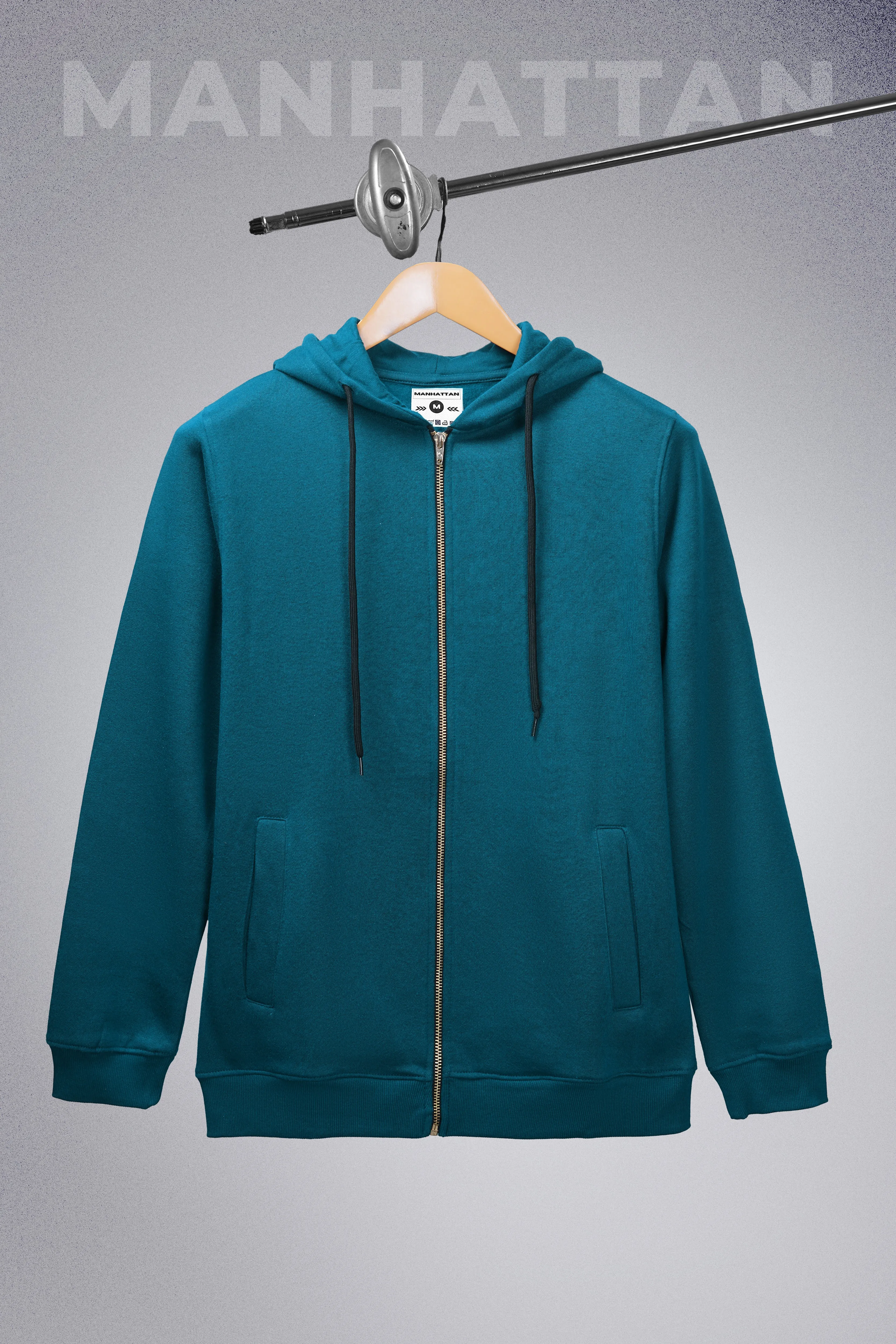 Premium Hoodies Zipper Unisex Teal Green
