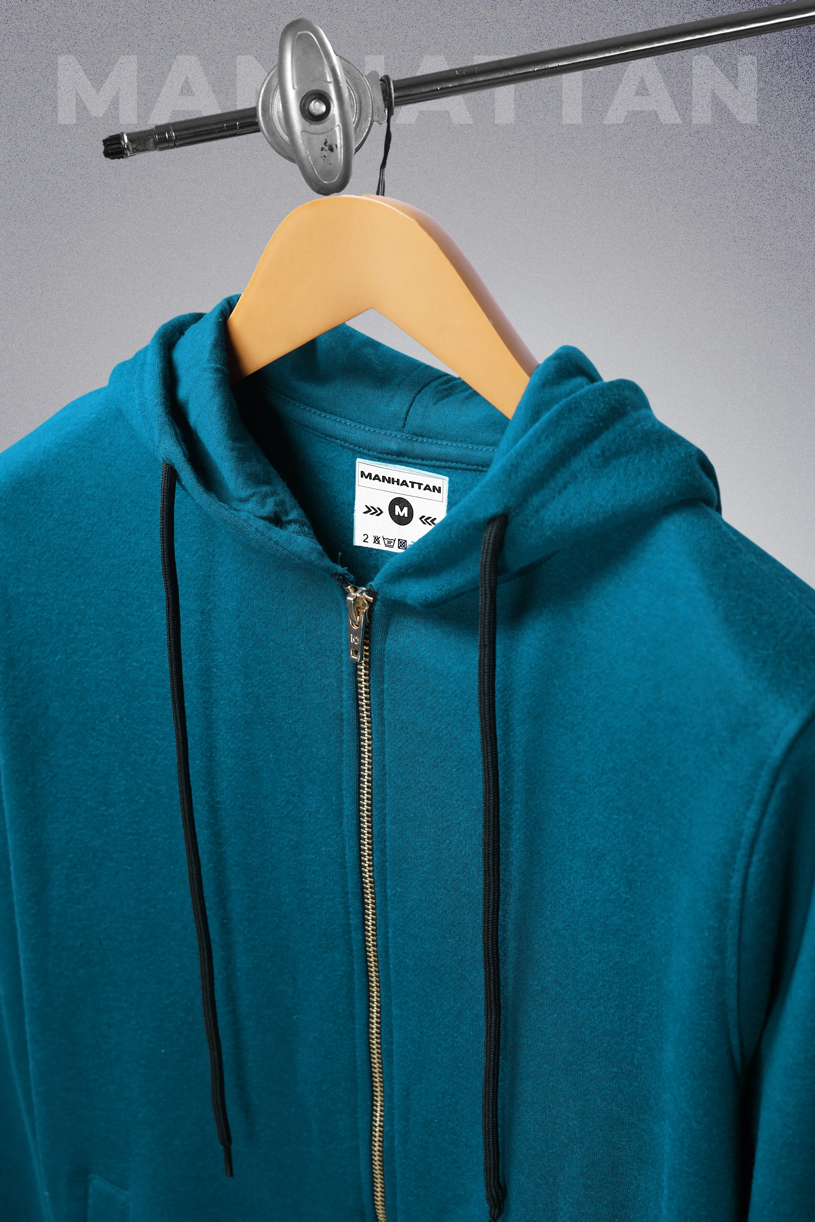 Premium Hoodies Zipper Unisex Teal Green