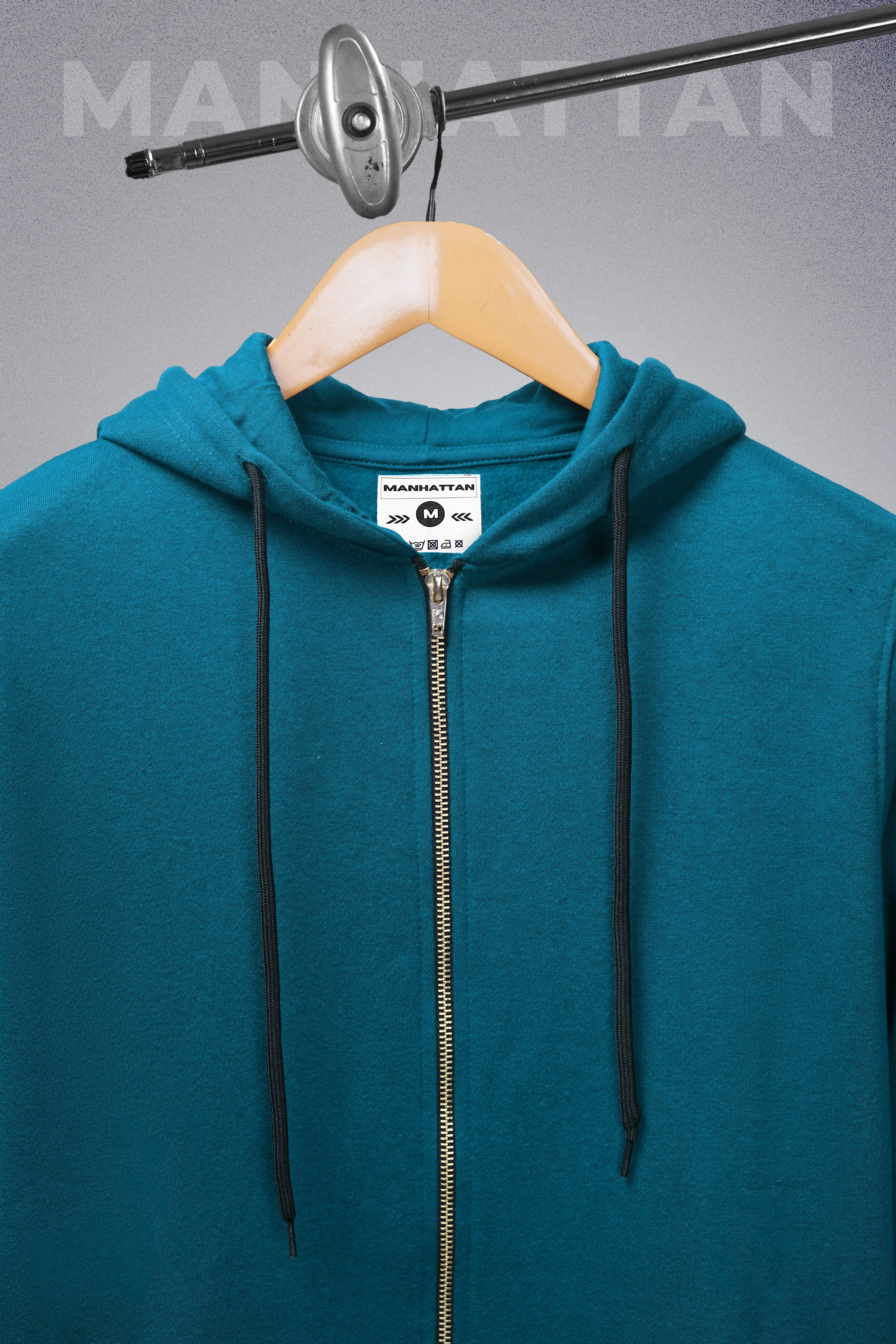 Premium Hoodies Zipper Unisex Teal Green