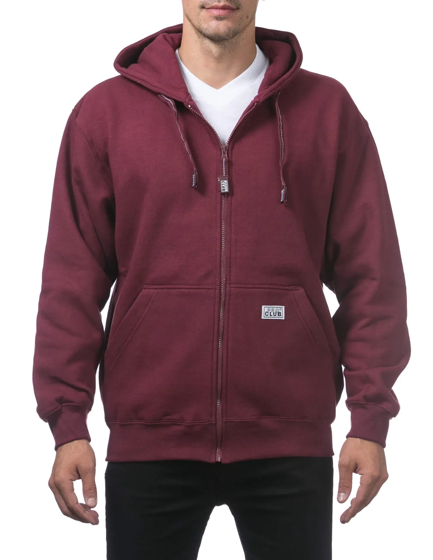 Pro Club Heavyweight Full Zip Fleece Hoodie - MAROON