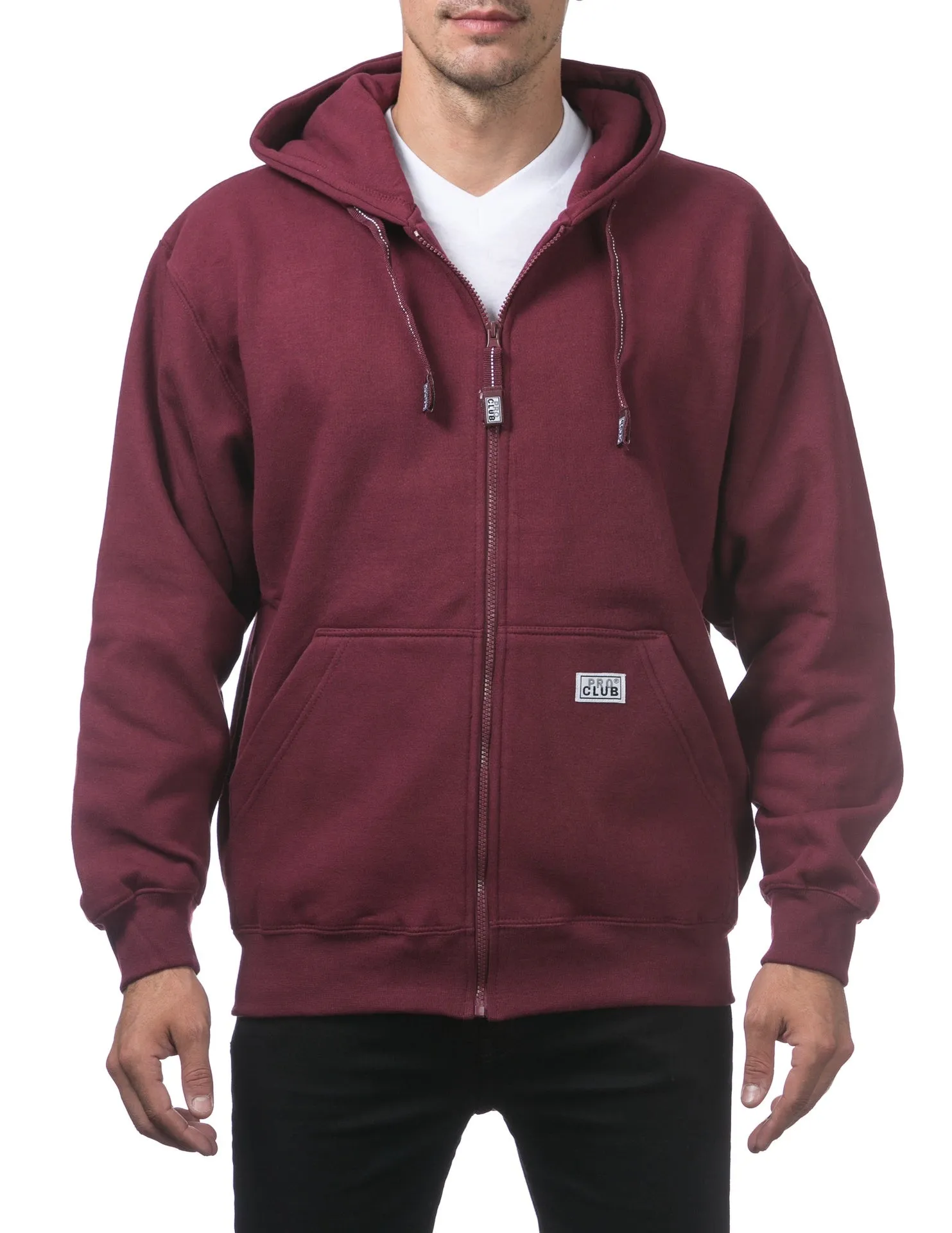 Pro Club Heavyweight Full Zip Fleece Hoodie - MAROON