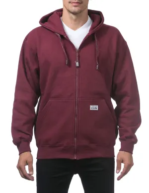 Pro Club Heavyweight Full Zip Fleece Hoodie - MAROON