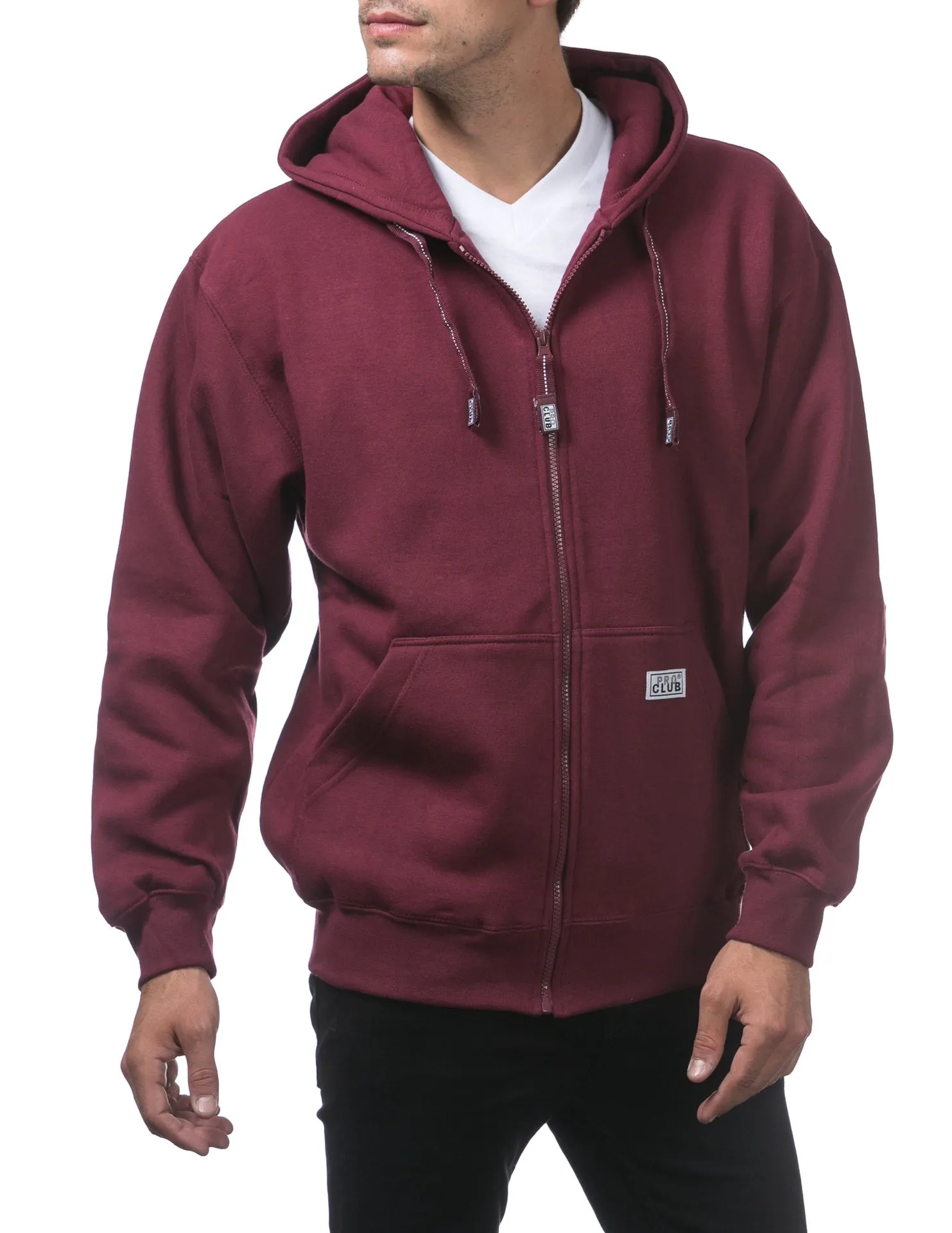Pro Club Heavyweight Full Zip Fleece Hoodie - MAROON