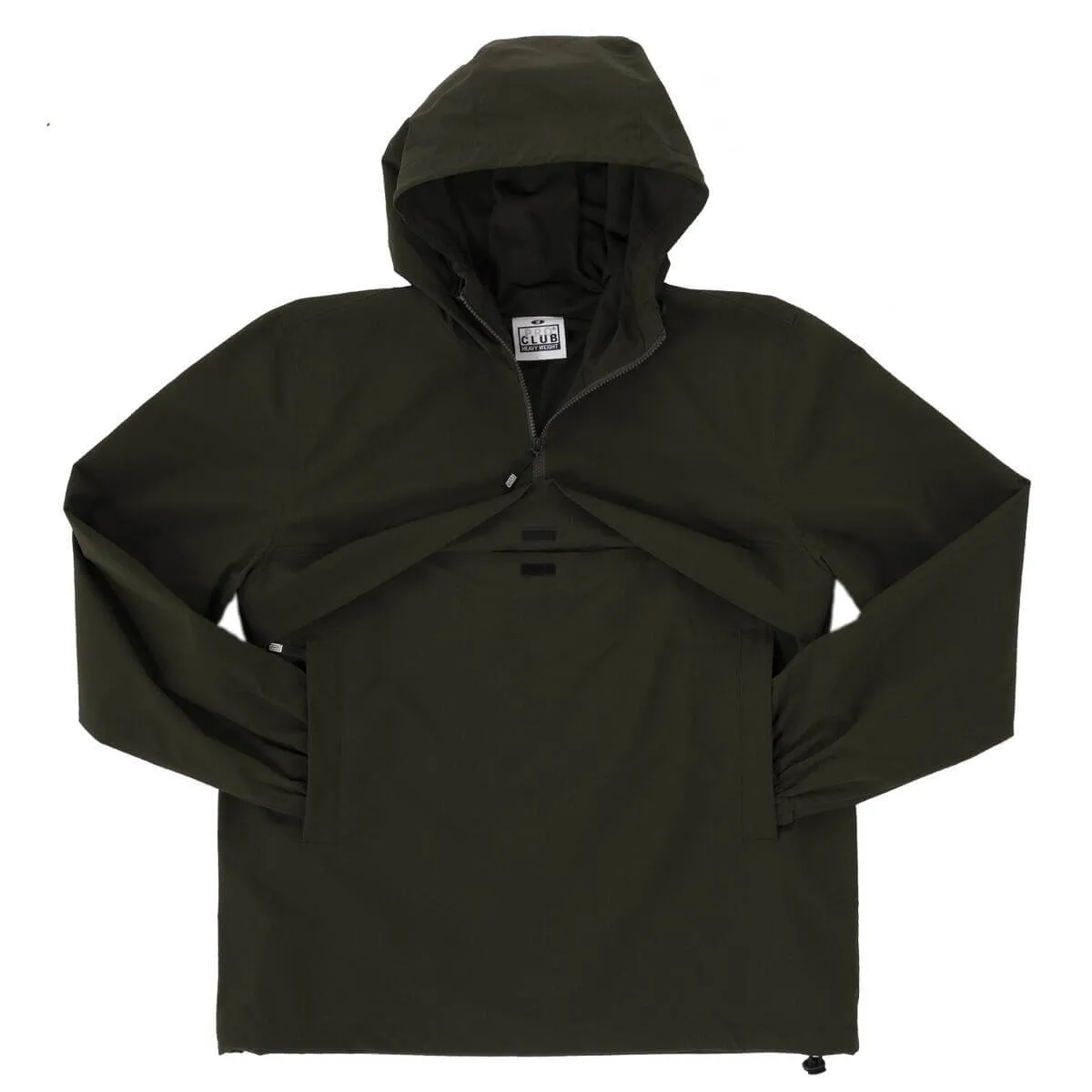 Pro Club Men's Nylon Anorak Pullover Jacket - Olive