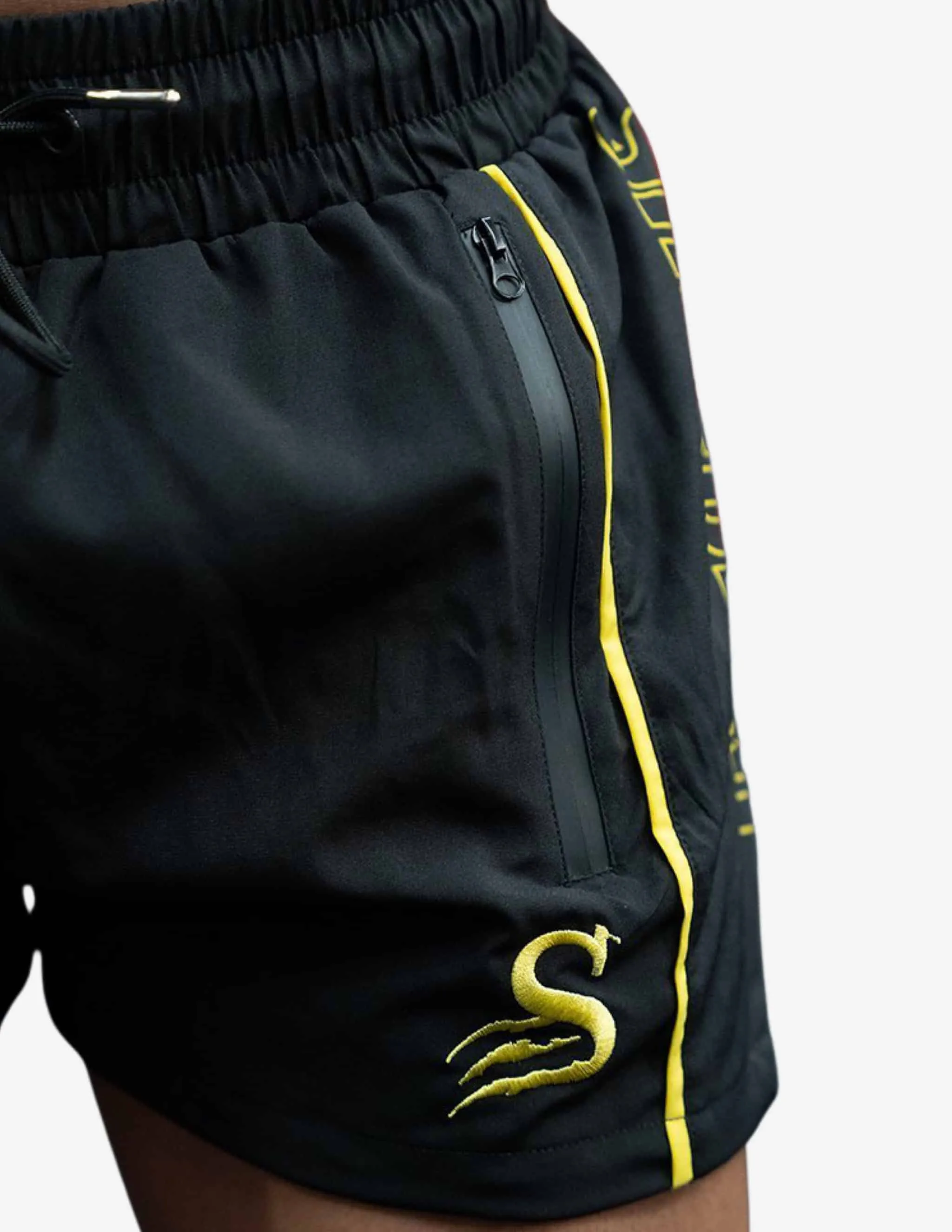 Quads Surge Lifting Shorts - Black / Yellow