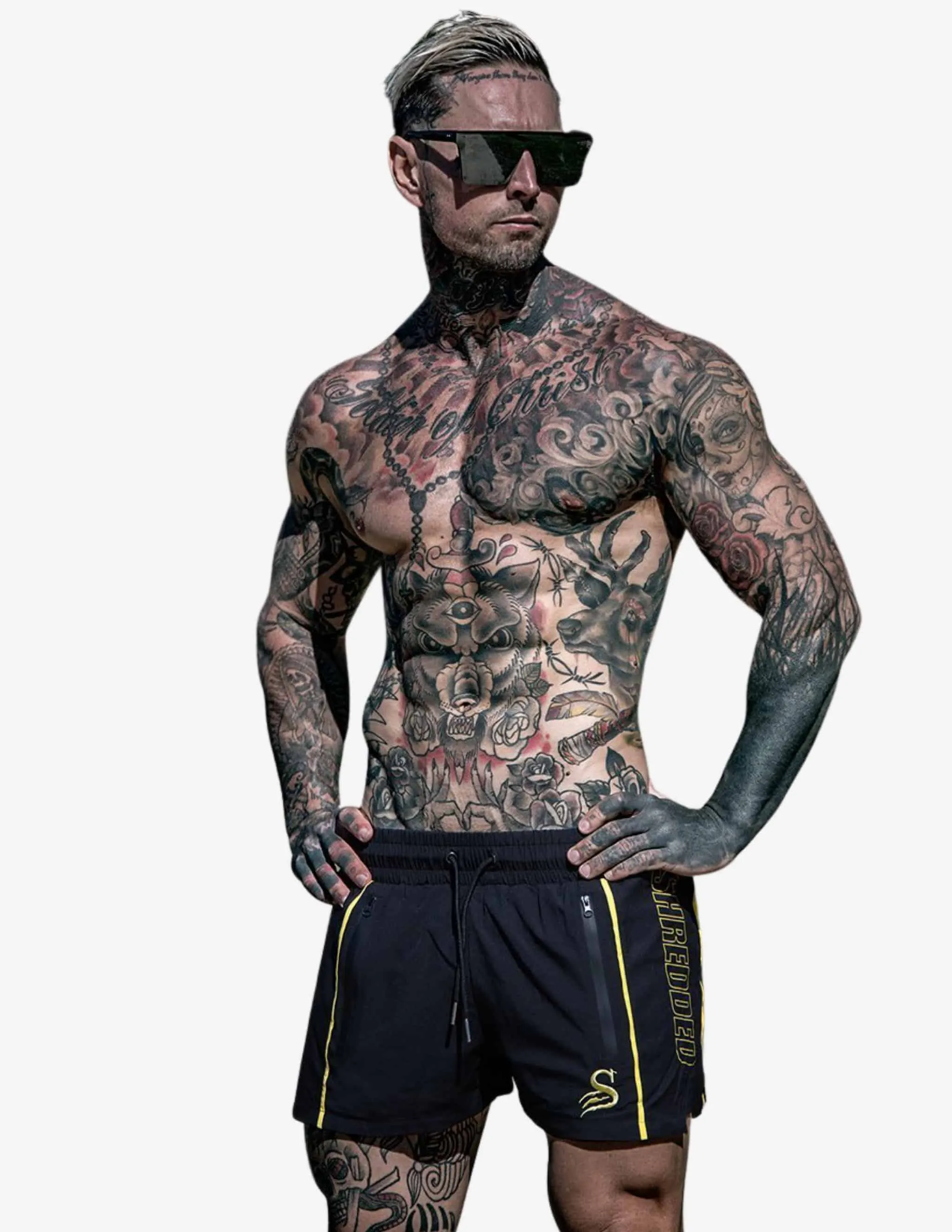 Quads Surge Lifting Shorts - Black / Yellow