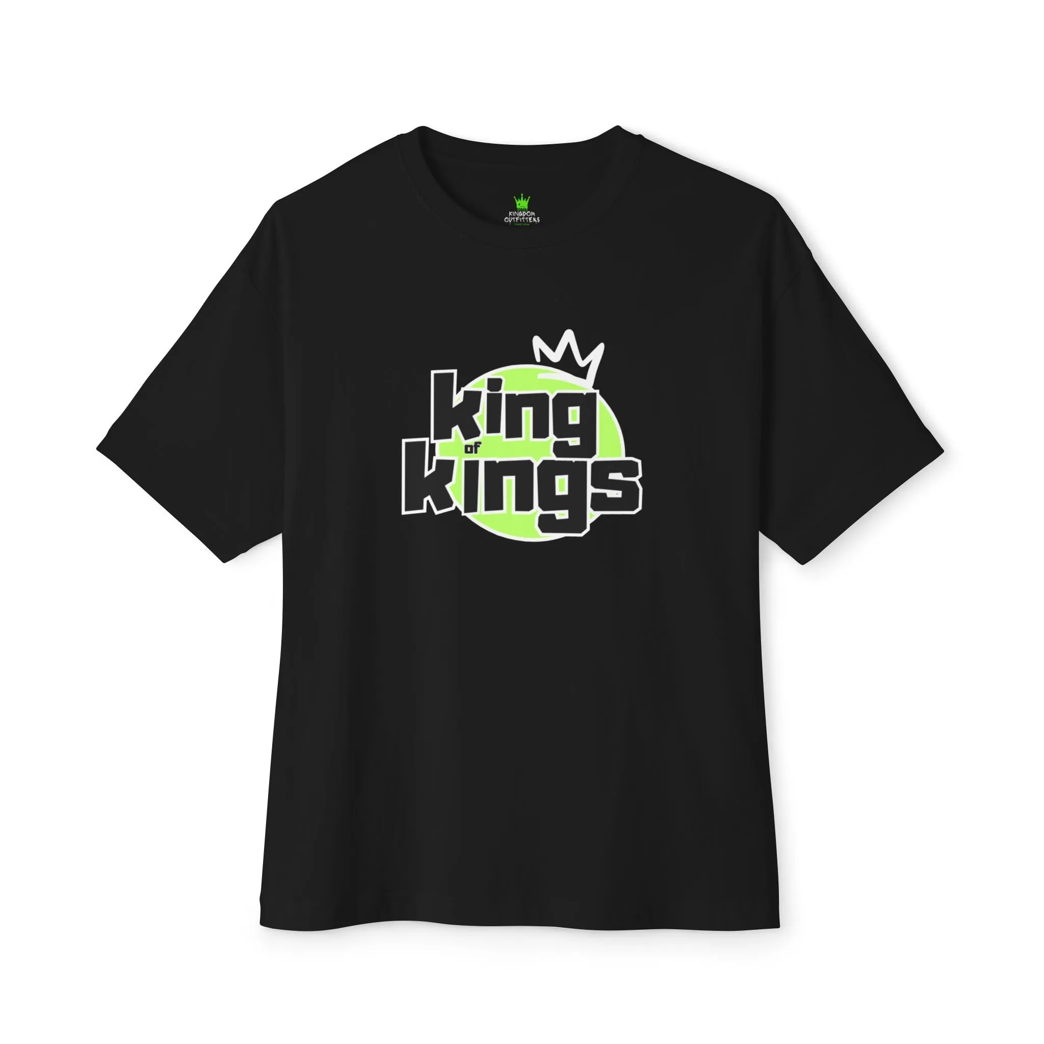 "King of Kings Oversized Drop Shoulder Heavyweight Boxy Christian T-Shirt - Bold Faith Statement Tee for Men & Women"