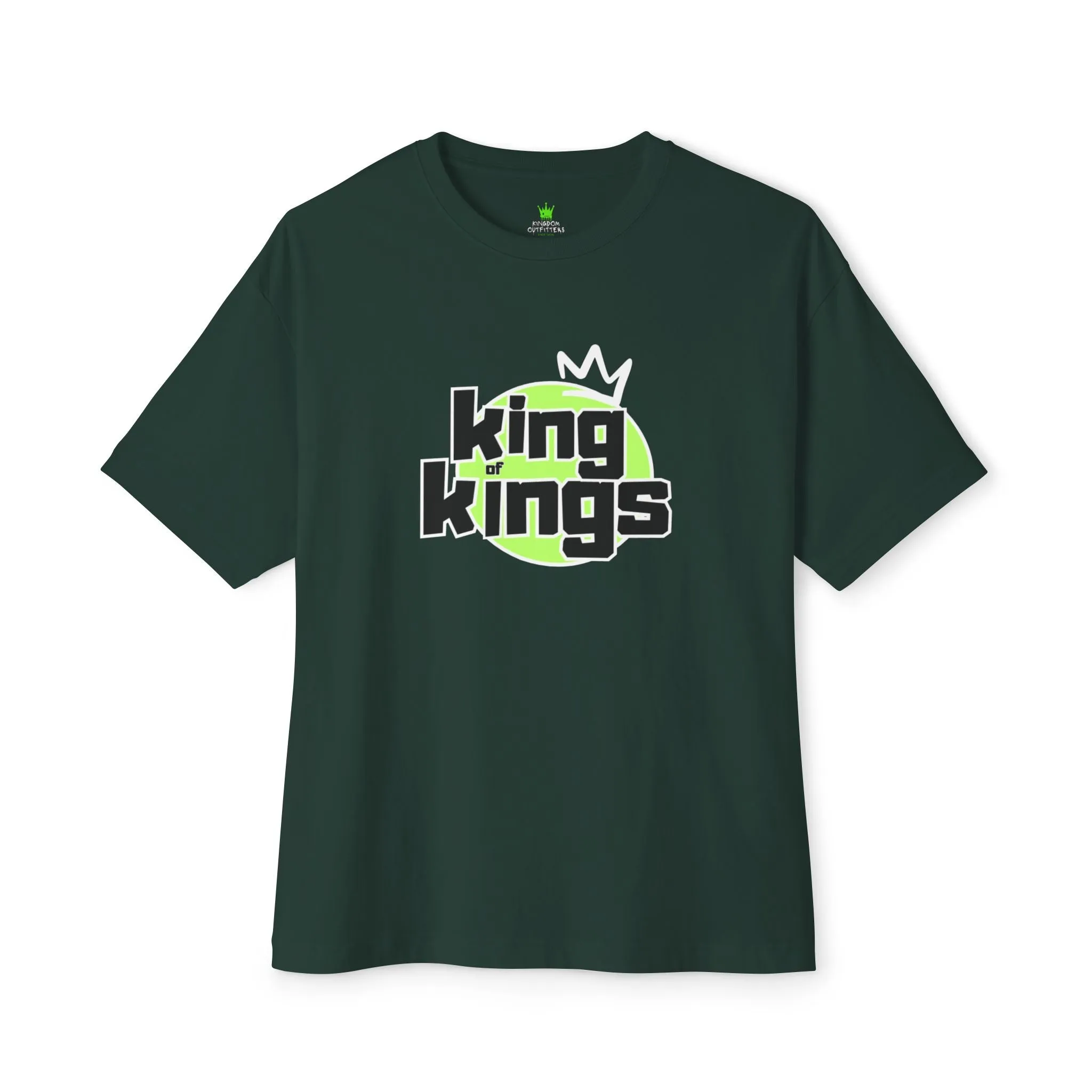 "King of Kings Oversized Drop Shoulder Heavyweight Boxy Christian T-Shirt - Bold Faith Statement Tee for Men & Women"