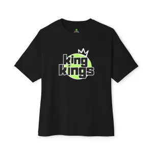 "King of Kings Oversized Drop Shoulder Heavyweight Boxy Christian T-Shirt - Bold Faith Statement Tee for Men & Women"