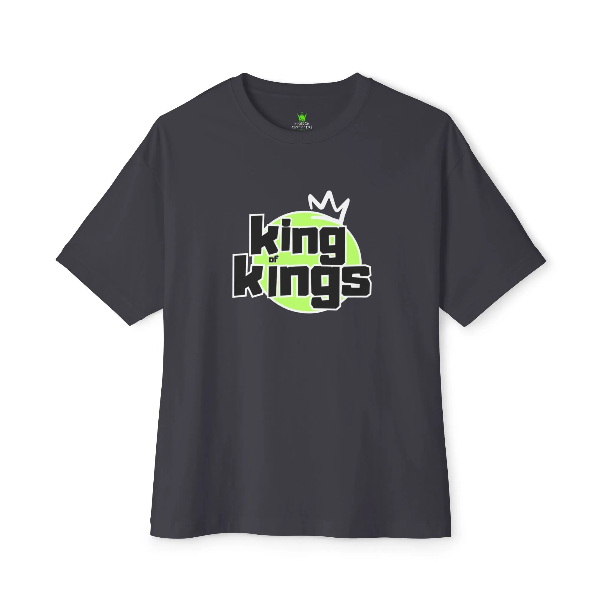 "King of Kings Oversized Drop Shoulder Heavyweight Boxy Christian T-Shirt - Bold Faith Statement Tee for Men & Women"