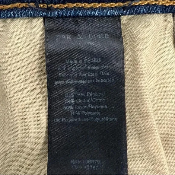 RAG &amp; BONE Straight Leg High Rise Cropped Jeans Medium Wash Women's Size 25