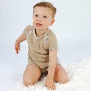 Rahigo Boys Camel & Blue Shorts Set