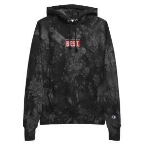 RED BEST BOX Signature Champion tie-dye hoodie