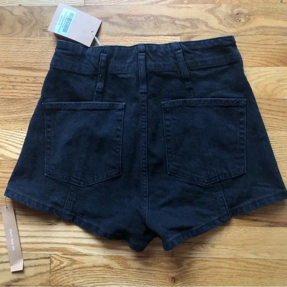 REFORMATION Eva Seamed High Rise Cheeky Jean Shorts