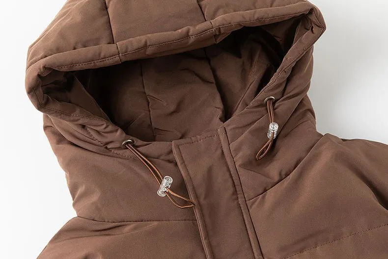 Relaxed-fit Full Zip Hooded Puffer Jacket in Solid Color
