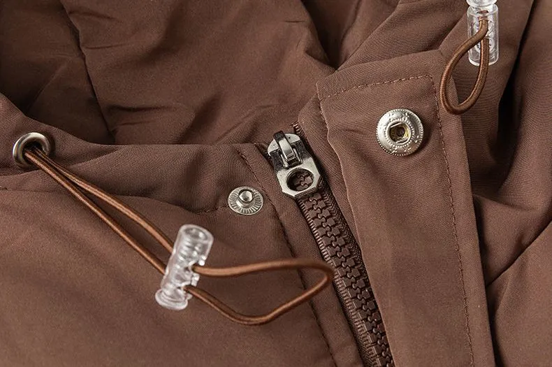 Relaxed-fit Full Zip Hooded Puffer Jacket in Solid Color