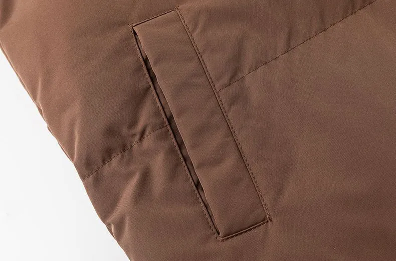 Relaxed-fit Full Zip Hooded Puffer Jacket in Solid Color