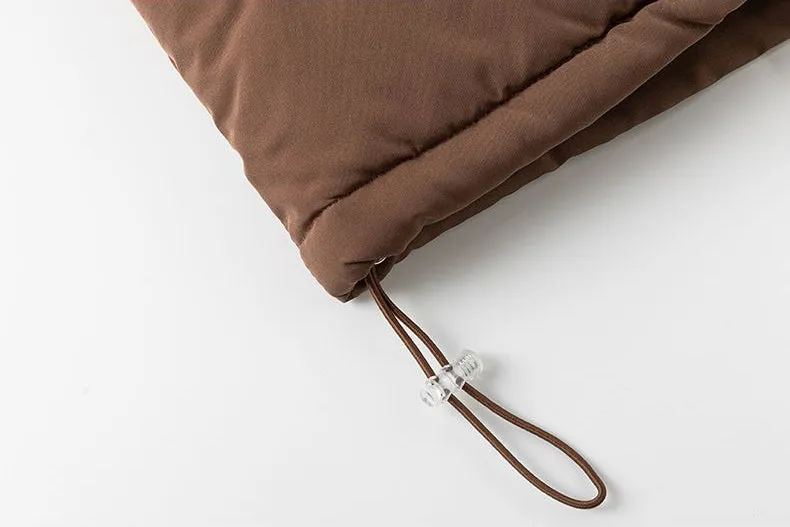 Relaxed-fit Full Zip Hooded Puffer Jacket in Solid Color