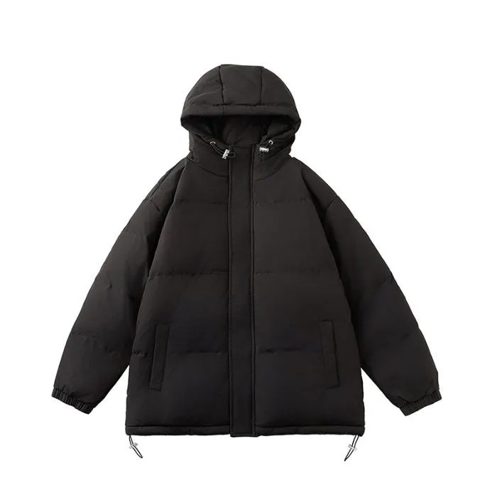 Relaxed-fit Full Zip Hooded Puffer Jacket in Solid Color