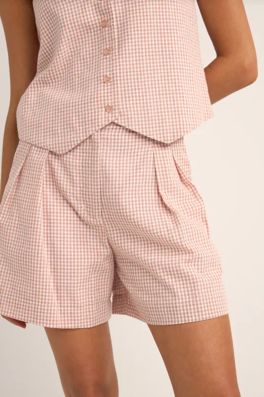 Rhythm Lola Check Short in Dusty Pink